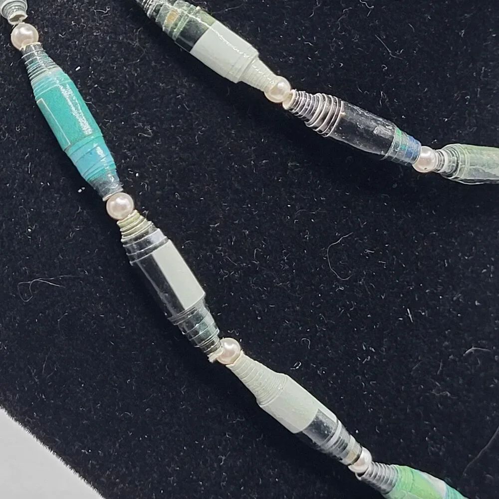 Handmade Recycled PaperโBead Necklace โ Ten Thousand Villages 60in